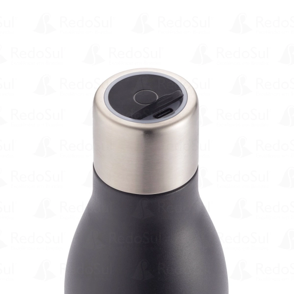 Garrafa personalizada em inox reciclado parede dupla com auto-sanitização UV 500 mL Garrafa personalizada em inox reciclado parede dupla com auto-sanitização UV 500 mL